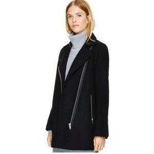 ARITZIA WILFRED FREE Black Wool Cashmere Moto Fei Coat XS